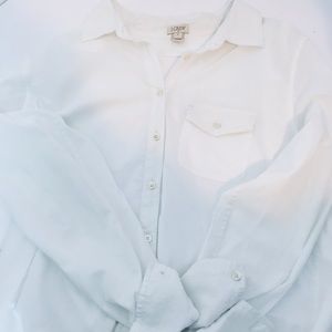 J CREW WOMEN’S WHITE POLO LONG SLEEVE